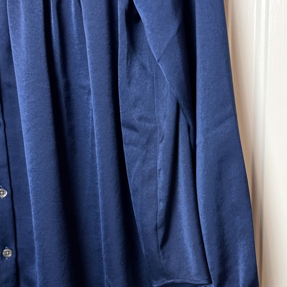 J. Jill Ladies Evening Blue Silk Long Sleeve Blouse, NWT Size Medium - Picture 6 of 8